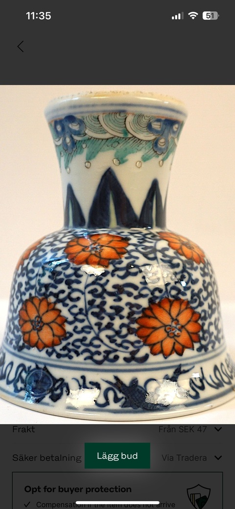 古玩陶瓷斗彩高足碗真品鑒賞圖