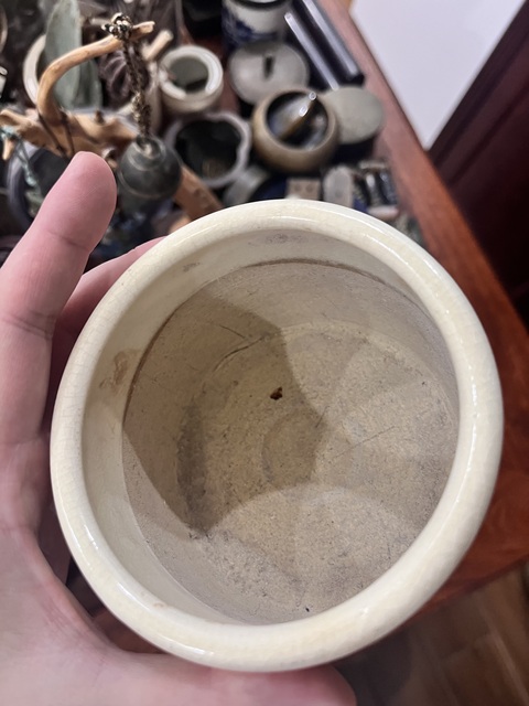 古玩陶瓷白釉筒式香爐真品鑒賞圖