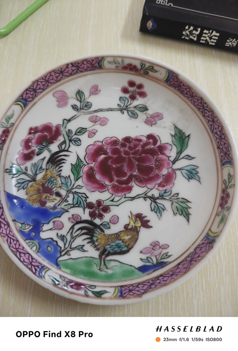 古玩陶瓷清雍正粉彩大吉圖盤真品鑒賞圖