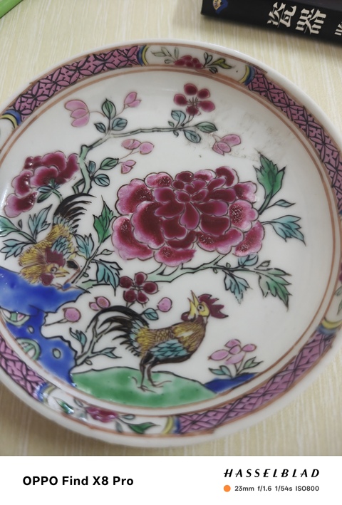 古玩陶瓷清雍正粉彩大吉圖盤真品鑒賞圖