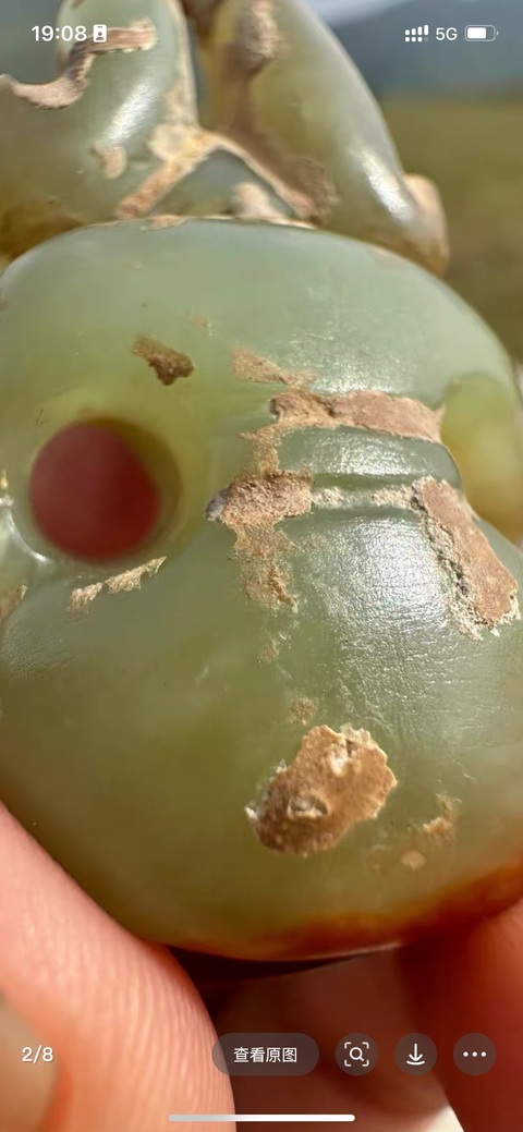 古玩玉器做舊仿“紅山文化”玉神人真品鑒賞圖