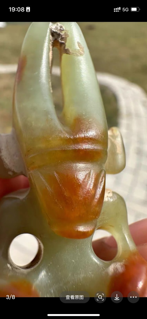 古玩玉器做舊仿“紅山文化”玉神人真品鑒賞圖