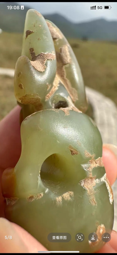 古玩玉器做舊仿“紅山文化”玉神人真品鑒賞圖