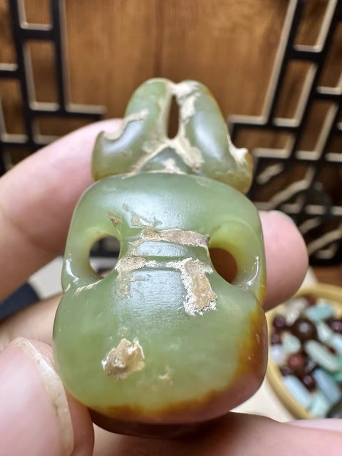 古玩玉器做舊仿“紅山文化”玉神人真品鑒賞圖