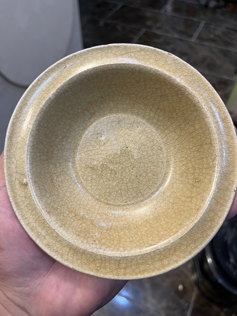 古玩陶瓷龍泉窯青釉洗真品鑒賞圖