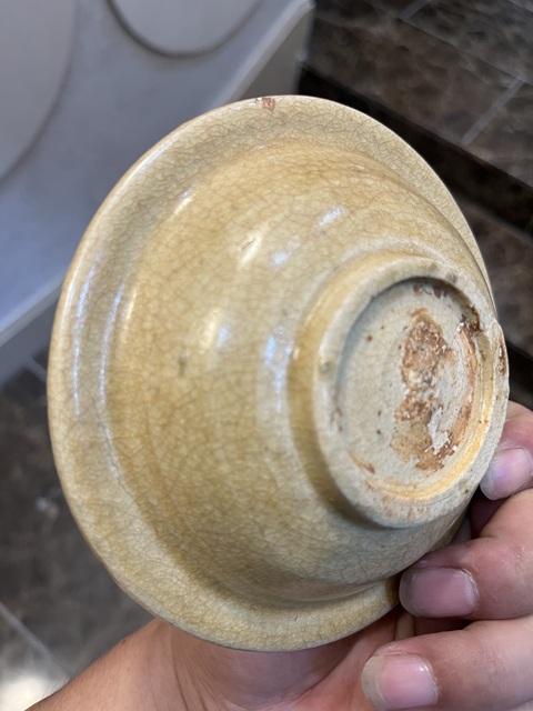 古玩陶瓷龍泉窯青釉洗真品鑒賞圖