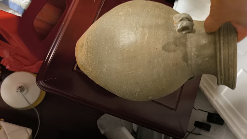 古玩陶瓷越窯青瓷四系罐真品鑒賞圖