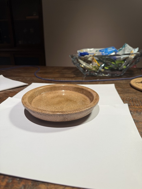 古玩陶瓷哥釉開片折沿盤真品鑒賞圖