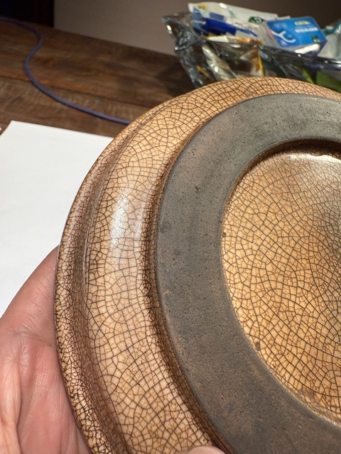 古玩陶瓷哥釉開片折沿盤真品鑒賞圖