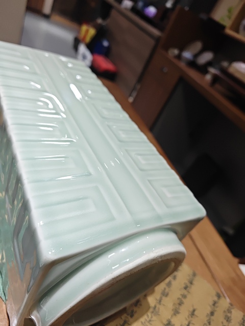 古玩陶瓷青釉琮式瓶真品鑒賞圖