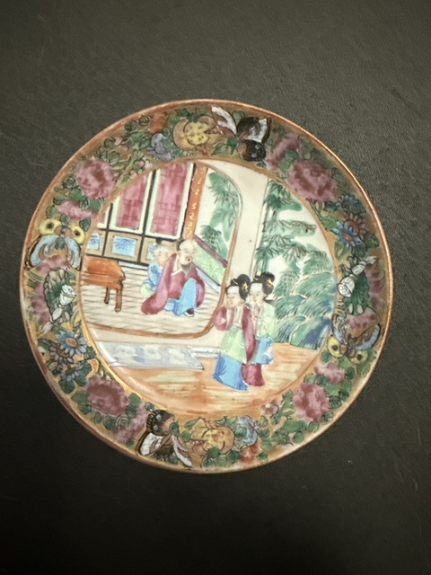 古玩陶瓷廣彩人物故事紋盤真品鑒賞圖