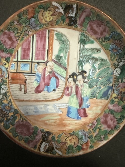 古玩陶瓷廣彩人物故事紋盤真品鑒賞圖