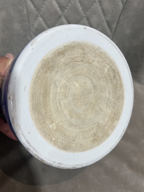 古玩陶瓷人物山水紋青花筆海真品鑒賞圖
