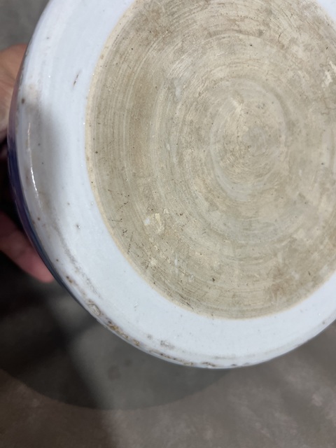 古玩陶瓷人物山水紋青花筆海真品鑒賞圖
