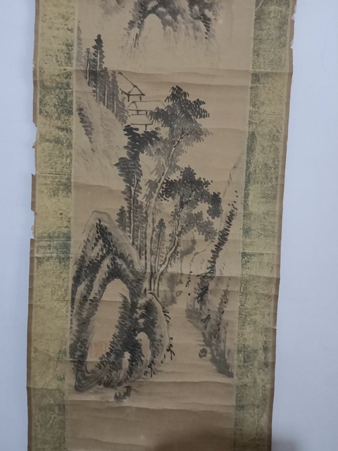 古玩字畫王鑑款水墨山水立軸真品鑒賞圖