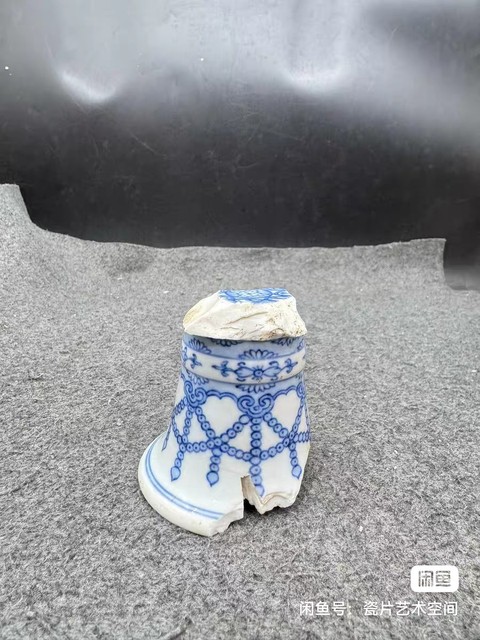 古玩陶瓷青花酥油燈瓷片真品鑒賞圖