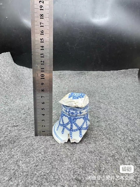 古玩陶瓷青花酥油燈瓷片真品鑒賞圖