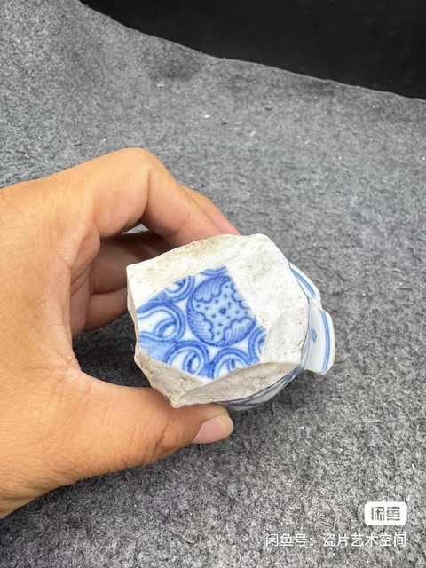 古玩陶瓷青花酥油燈瓷片真品鑒賞圖