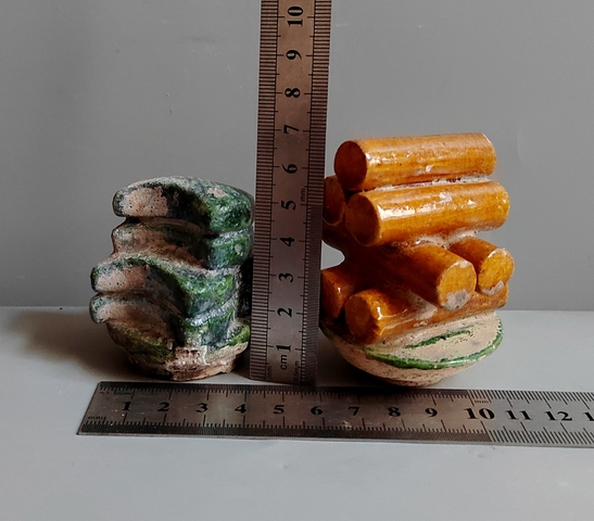 古玩陶瓷明代三彩供盤一組拍賣,當前價格152元