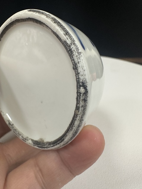 古玩陶瓷清中期青花山水紋水盂拍賣，當前價格999元