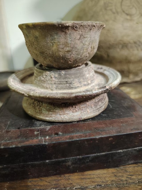古玩玉器石茶盞及托一套真品鑒賞圖