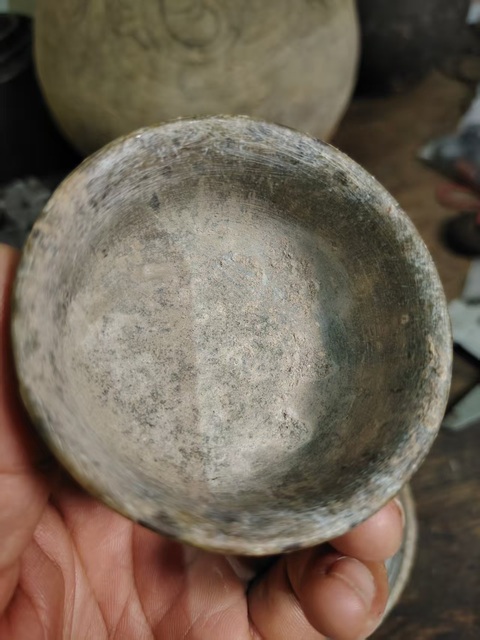 古玩玉器石茶盞及托一套真品鑒賞圖