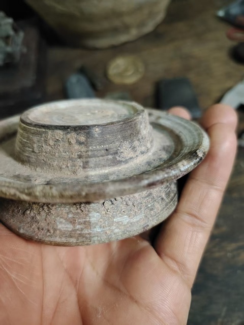 古玩玉器石茶盞及托一套真品鑒賞圖