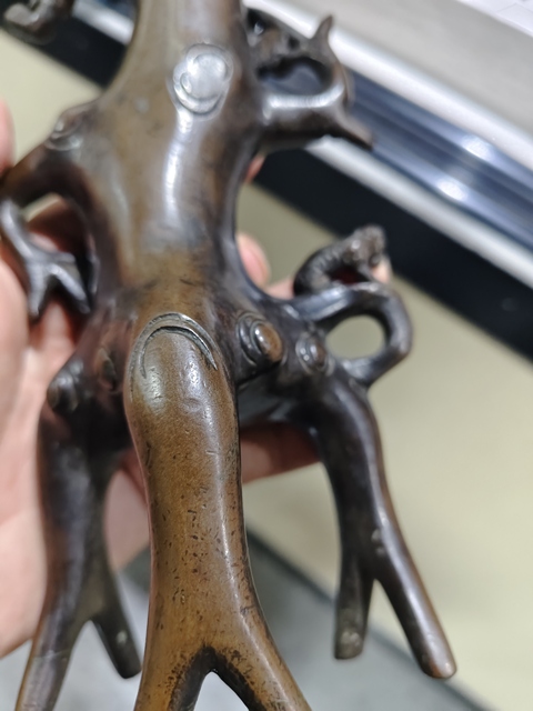 古玩銅器銅花插真品鑒賞圖