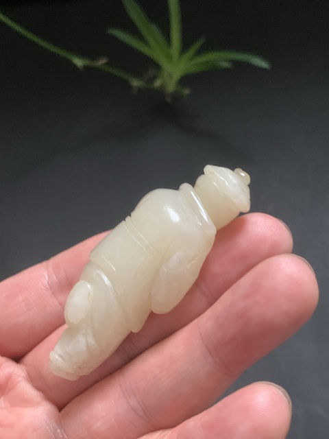 古玩玉器清代地方玉雕“漁翁”拍賣,當前價格9800元