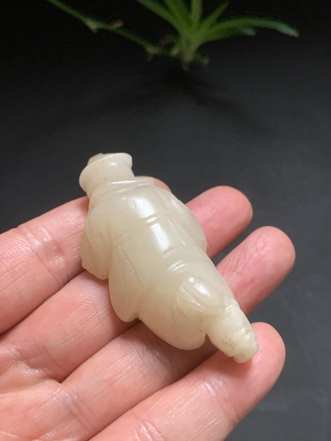 古玩玉器清代地方玉雕“漁翁”拍賣,當前價格9800元