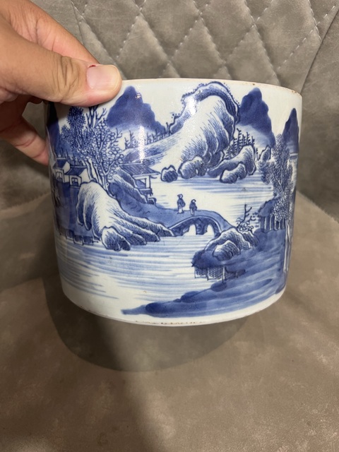 古玩陶瓷青花山水人物通景筆海真品鑒賞圖