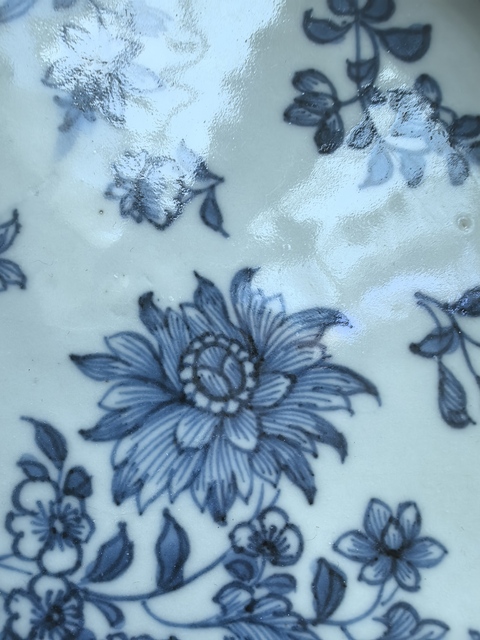 古玩陶瓷青花淡描花卉紋盤拍賣，當前價格1680元