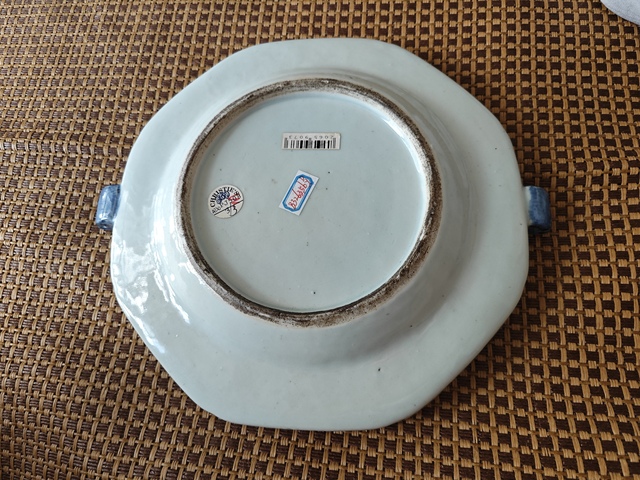古玩陶瓷山水亭臺青花溫水盤真品鑒賞圖