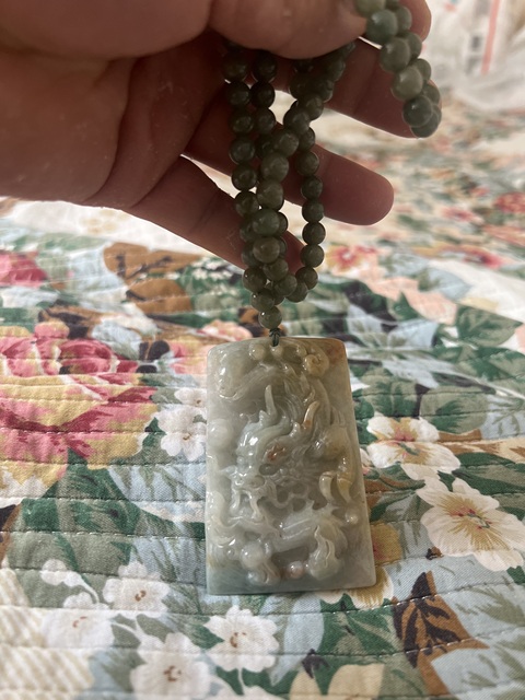古玩玉器翡翠龍牌掛件真品鑒賞圖