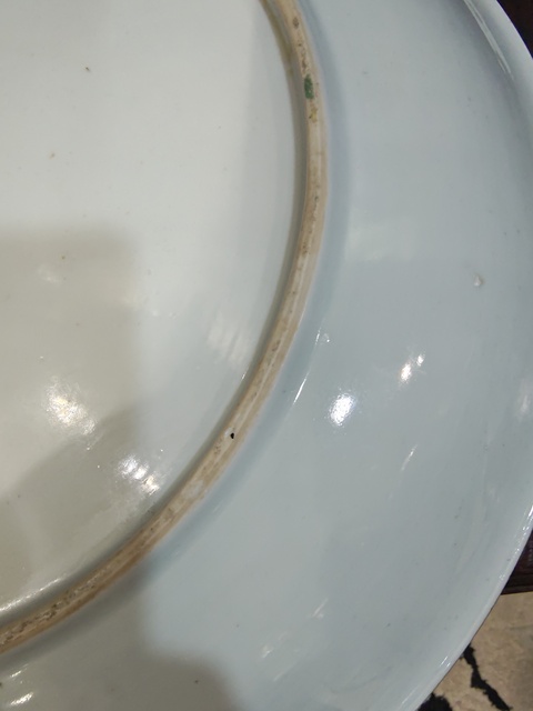 古玩陶瓷花卉紋五彩盤真品鑒賞圖