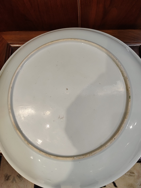 古玩陶瓷花卉紋五彩盤真品鑒賞圖