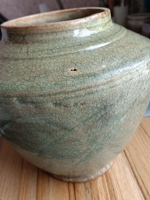 古玩陶瓷【每周放漏拍一件】龍泉青瓷刻網(wǎng)格紋大罐拍賣,當(dāng)前價(jià)格999元
