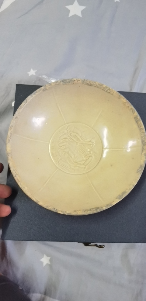 古玩陶瓷雙魚紋影青碗真品鑒賞圖