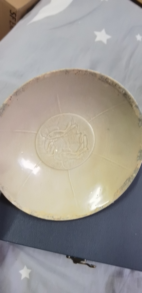 古玩陶瓷雙魚紋影青碗真品鑒賞圖