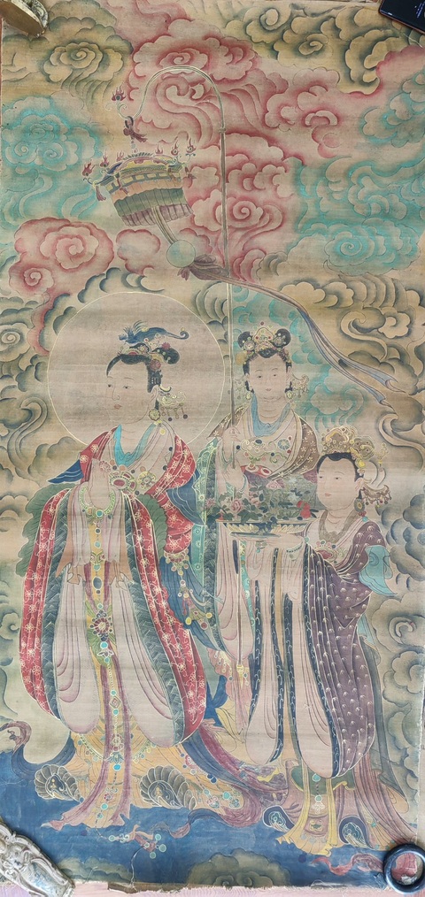 古玩字畫佚名工筆重彩道釋畫真品鑒賞圖