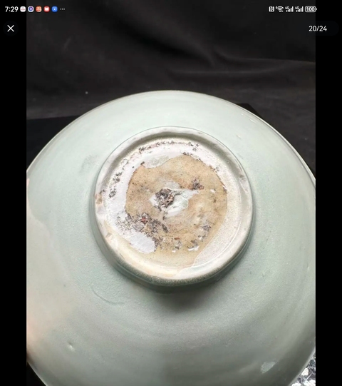 古玩陶瓷湖田窯影青娃娃紋碗真品鑒賞圖