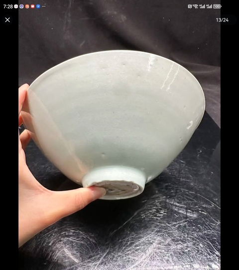 古玩陶瓷湖田窯影青娃娃紋碗真品鑒賞圖