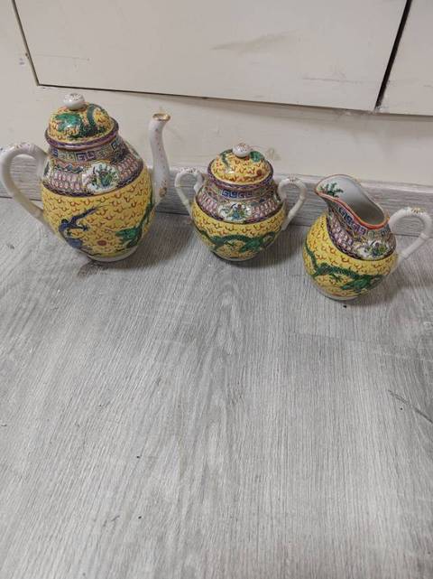 古玩陶瓷廣彩龍紋公道杯真品鑒賞圖