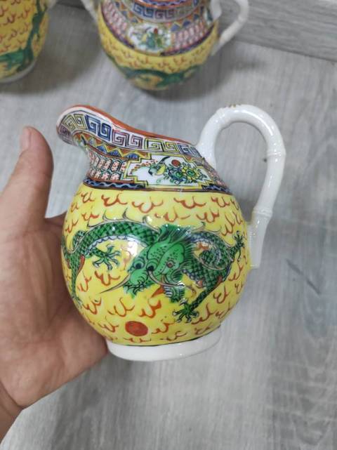 古玩陶瓷廣彩龍紋公道杯真品鑒賞圖