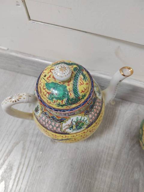 古玩陶瓷廣彩龍紋公道杯真品鑒賞圖