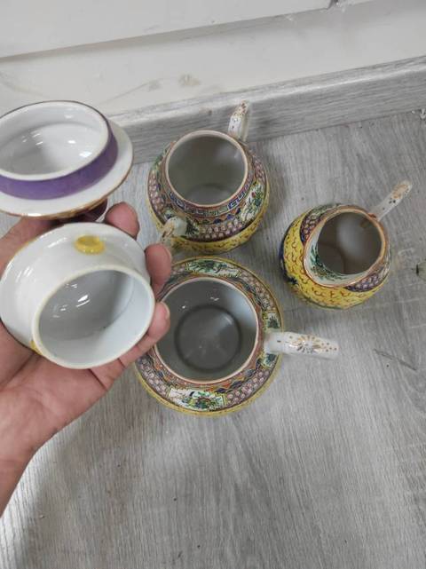 古玩陶瓷廣彩龍紋公道杯真品鑒賞圖