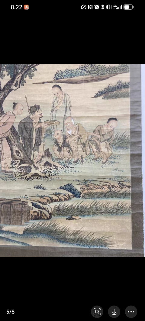 古玩字畫說唱圖真品鑒賞圖