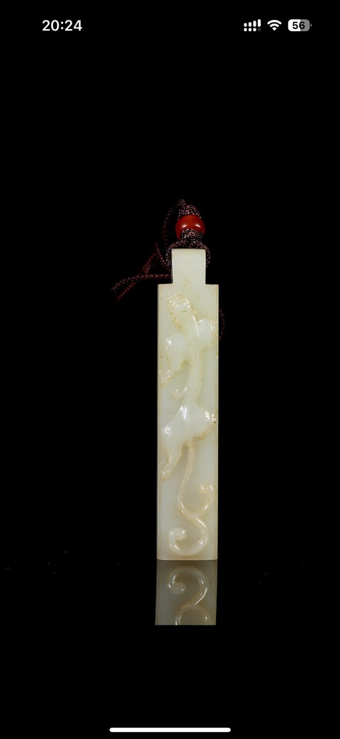 古玩玉器和田玉雕“螭龍紋翎管”真品鑒賞圖