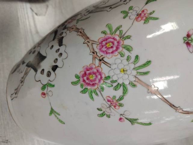 古玩陶瓷柳樹黃鶯賞瓶真品鑒賞圖