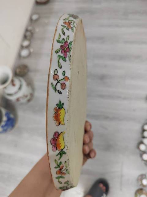 古玩陶瓷廣彩人物花卉海棠盤拍賣，當(dāng)前價(jià)格3588元